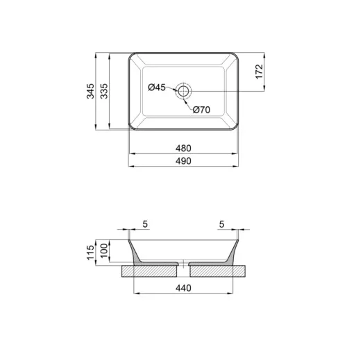 Раковина-чаша Qtap Virgo 490х350х110мм (QT18112261WN) - изображение 5
