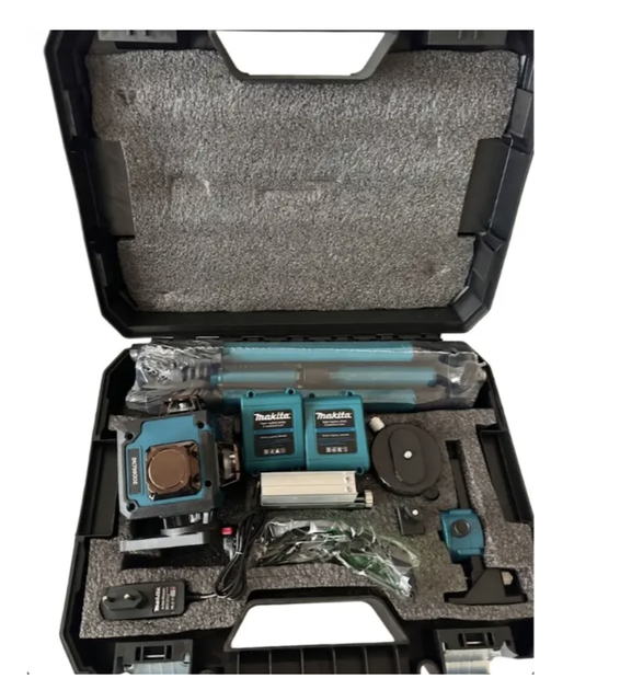 Лазерные уровни Makita Лазерный уровень Makita SK700GDZ 4D Нивелир на 16 зелёных линий Строительный лазер со штативом кейсом и двумя аккумуляторами - изображение 6