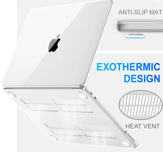 Силіконовий чохол Crystal Case для Apple MacBook Neo 13 A3404 прозорий із захистом камери Clear - Фото 3 Силіконовий чохол Crystal Case для Apple MacBook Neo 13 A3404 прозорий із захистом камери Clear - зображення 3