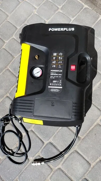 Компрессор Powerplus POWX1715, 900 Вт 8 бар 113 л/мин настенный безмасляный - изображение 8