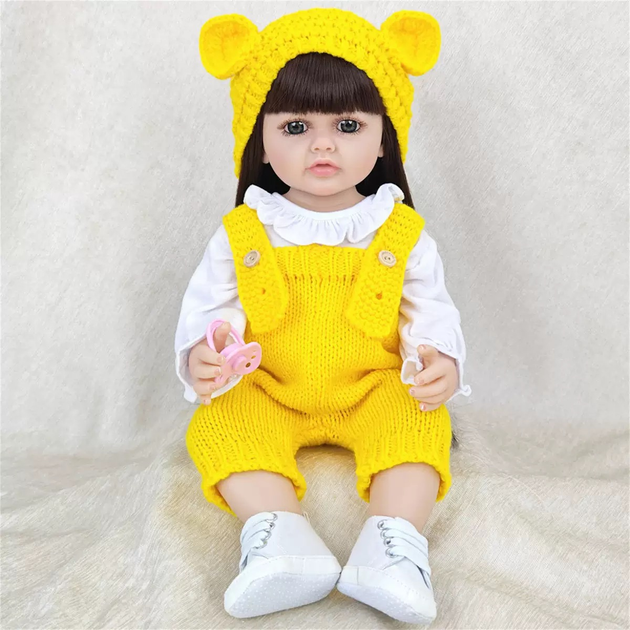 Реалістична Кукла Реборн 55 см повністю вінілова Doll Reborn Baby К0100227 - зображення 5