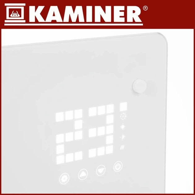 Электрический стеклянный конвектор Kaminer Zelva 2500 Вт Wi-Fi с пультом, белый (26573) - изображение 4