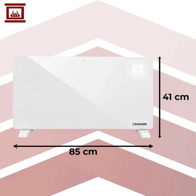 Электрический стеклянный конвектор Kaminer Zelva 2500 Вт Wi-Fi с пультом, белый (26573) - изображение 5