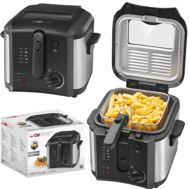 Фритюрница Clatronic FR 3649 2,5л, 1600 Вт, черная нержавеющая сталь - изображение 2