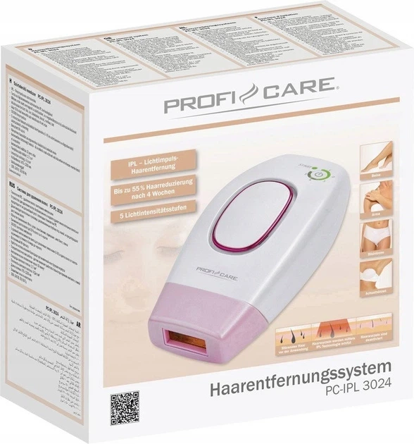 Фотоэпилятор ProfiCare PC-IPL 3024, IPL-эпилятор аккумуляторный, 5 режимов интенсивности - изображение 8