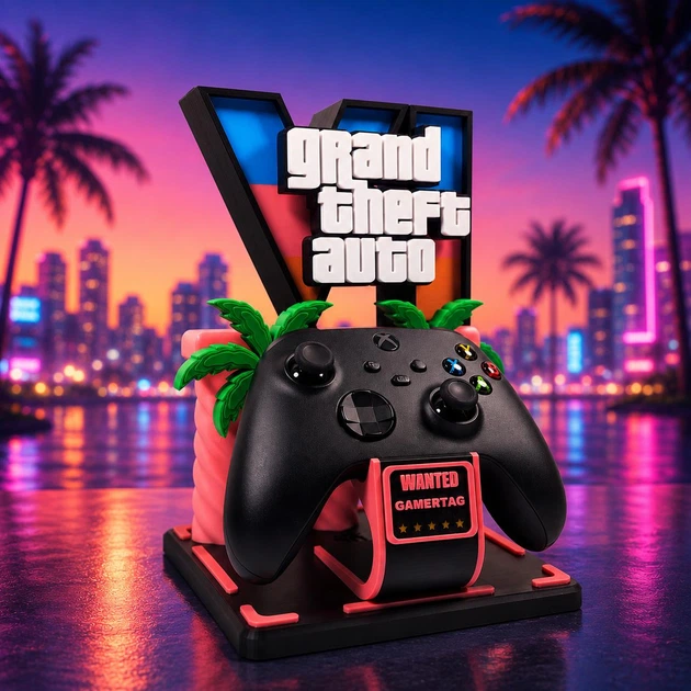 Універсальний тримач-підставка для геймпада GTA 6 Inspired для PS5 / Xbox, 3D-друк PLA Bambu Lab, декоративна підставка для контролера - изображение 9