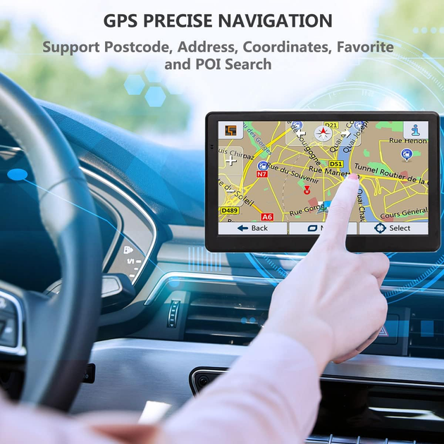 GPS-навигатор автомобильный ANCHGPO X20-1 7″, 800×480, 8 ГБ, карты Северной Америки, голосовые подсказки, FM - изображение 3