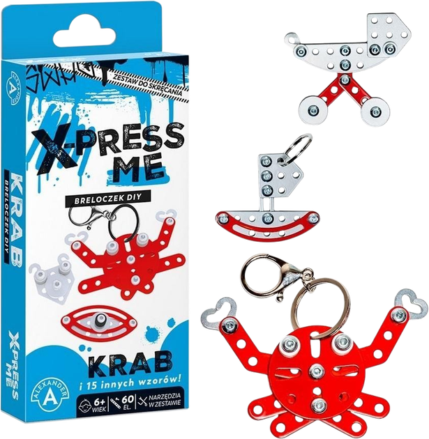 Конструктор Alexander X-press Me Брелок DIY – Краб 60 деталей 2940 (5906018029406) - зображення 2