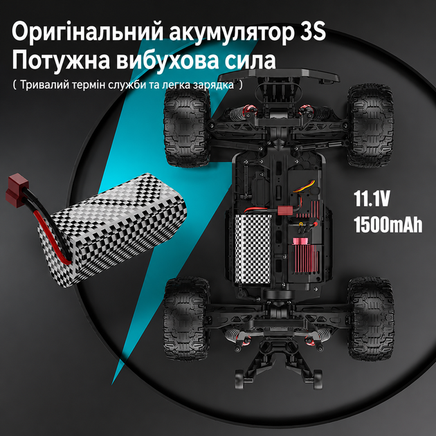 Радиоуправляемая машинка KFPLAN KF10 1:10 4WD до 50 км/ч, большой RC Monster Truck внедорожник на пульте с LED Машина на радиоуправлении - изображение 10