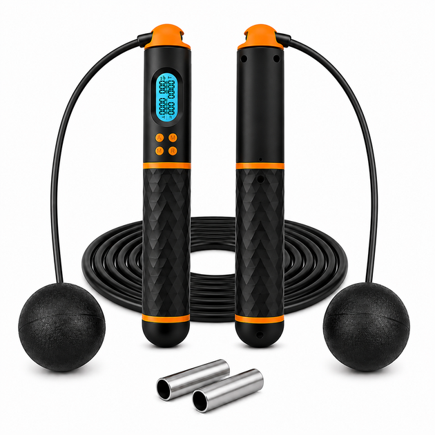 Умная скакалка (беспроводная) со счетчиком EasyFit SmartRope EF-1908-BY (с утяжелителем) 3 м - Фото 1 Умная скакалка (беспроводная) со счетчиком EasyFit SmartRope EF-1908-BY (с утяжелителем) 3 м - изображение 1