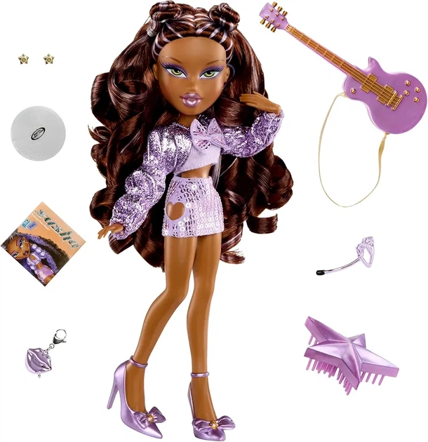Модна лялька Bratz Pop Starz Sasha рок поп зірка Саша з аксесуарами та підвіскою 595991 - Фото 4 Модна лялька Bratz Pop Starz Sasha рок поп зірка Саша з аксесуарами та підвіскою 595991 - зображення 4
