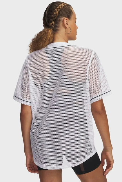 Жіночий білий кардиган Sportstyle Baseball Jersey Under Armour XS 1389637-100 - зображення 3