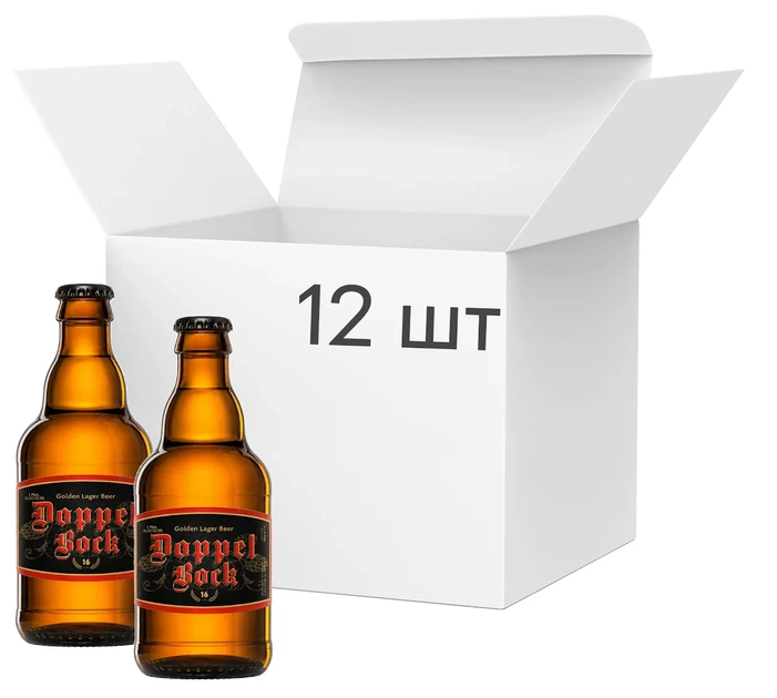 Упаковка пива Saga Doppelbock світле фільтроване 5.8% 0.33 л x 12 шт (4820195891100) - Фото 1 Упаковка пива Saga Doppelbock світле фільтроване 5.8% 0.33 л x 12 шт (4820195891100) - зображення 1
