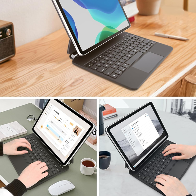 Чехол-клавиатура Rii для iPad Air 10.9"/11" и iPad Pro 11", Bluetooth, трекпад, подсветка, черный - изображение 8