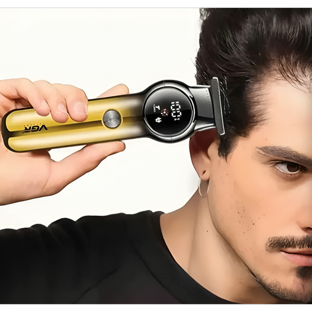 Триммер аккумуляторный для стрижки волос бороды VGR с зарядкой от USB насадками 4 штуки 8 Вт (484365-Prob) Желтый - изображение 2