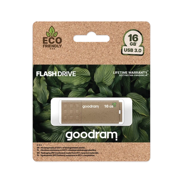 USB Flash Drive Goodram USB 3.2 16GB ECO Friendly (TGD-UME30160EFR11) - Фото 1 USB Flash Drive Goodram USB 3.2 16GB ECO Friendly (TGD-UME30160EFR11) - зображення 1