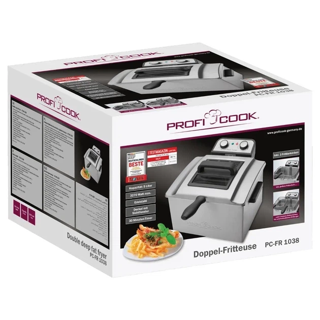 Профессиональная двойная фритюрница ProfiCook PC-FR 1038, 5 л, 3000 Вт. - изображение 8