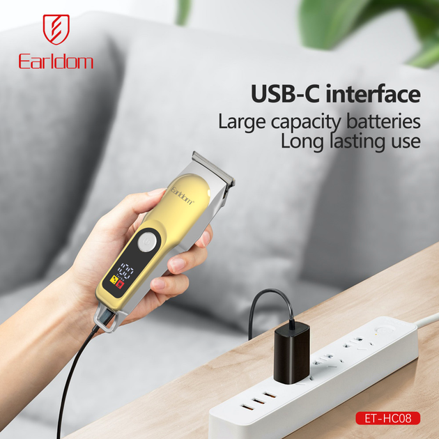 Машинка для стрижки волос мощность 5 Вт USB Earldom ET-HC08 - изображение 4