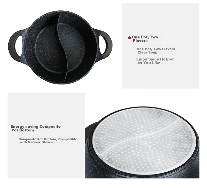 Каструля COOKER KING HG30YY для хого двостороння антипригарна, 30см, для індукції - зображення 4