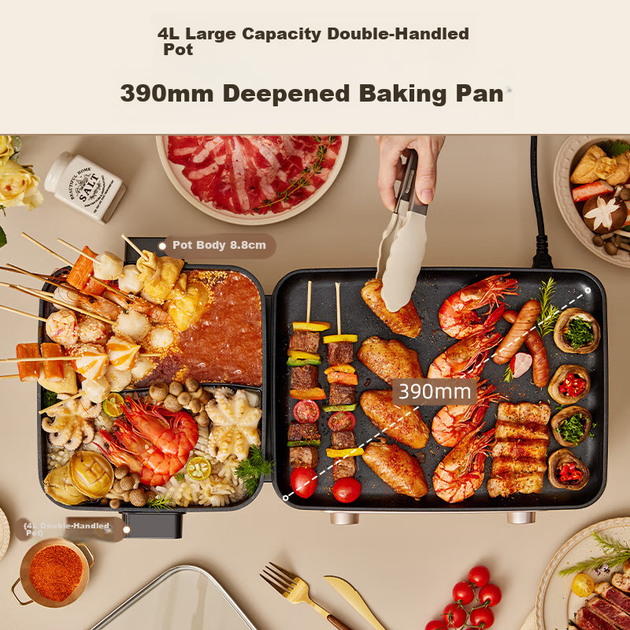 Каструля Bear Electric Hot Pot E22W1 багатофункціональна, для 5-8 персон - зображення 3