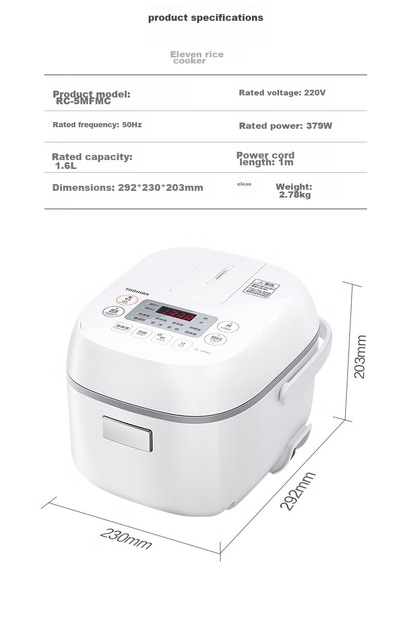 Рисоварка TOSHIBA RC-5MFMC мини 1.6л, на 1-2 персоны, антипригарная - изображение 8