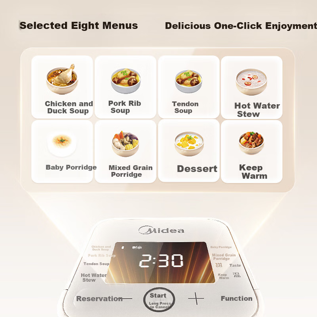 Кастрюля Midea электрическая тушеная керамическая для детского питания, 1.5л, белая, MD-DGE1556 - изображение 5