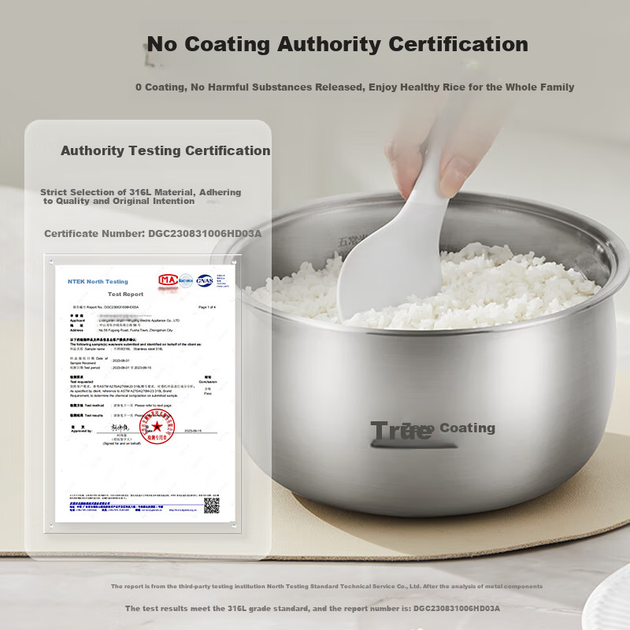 Рисоварка Midea MB-RE387S электрическая 3 л, нержавеющая сталь 316L, для 2-3 персон - изображение 6