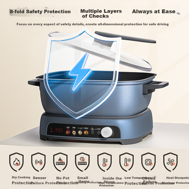 Електрокаструля Midea Hot Pot IH швидкого закипання, 6.5 л, знімна, HGE22BF2809 - зображення 6