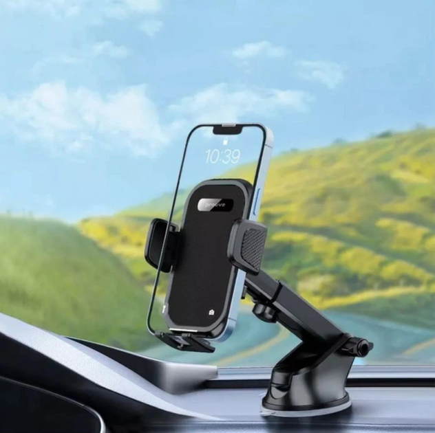 Автотримач Proove Longway Plaid Suction Type Car Mount на панель і скло для телефону 4.7–6.9", вакуумний, чорний - Фото 2 Автотримач Proove Longway Plaid Suction Type Car Mount на панель і скло для телефону 4.7–6.9", вакуумний, чорний - зображення 2