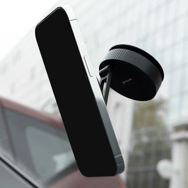 Автодержатель вакуумный Proove Mag Max Suction Type магнитный на панель и стекло для телефона MagSafe, черный - изображение 4