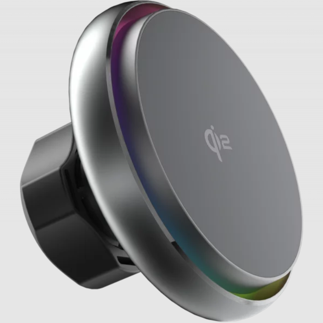 Автодержатель Proove IceCore Qi2 с MagSafe и беспроводной зарядкой 15W, активным охлаждением и RGB-подсветкой, на дефлектор, графитовый - изображение 8