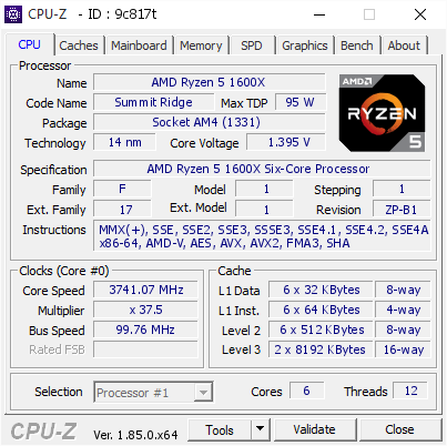 Процесор AMD Ryzen 5 1600X 6 ядер 12 потоків AM4 до 4.0 ГГц б/в - Фото 3 Процесор AMD Ryzen 5 1600X 6 ядер 12 потоків AM4 до 4.0 ГГц б/в - зображення 3