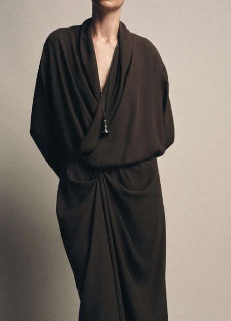 Плаття Zara 18202 Темний коричневий M (8939) - Фото 2 Плаття Zara 18202 Темний коричневий M (8939) - зображення 2