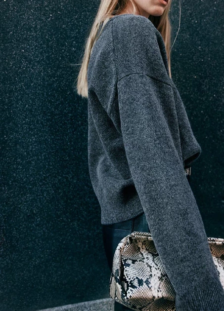 Светр H&M 18235 Темний сірий M (1254) - изображение 2