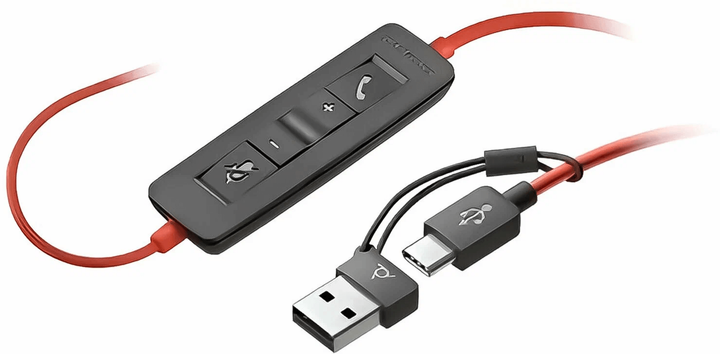 Наушники Poly BlackWire C3220 M USB-C + USB-C/A Adapter HS Stereo (8X228AA) - Фото 3 Наушники Poly BlackWire C3220 M USB-C + USB-C/A Adapter HS Stereo (8X228AA) - изображение 3