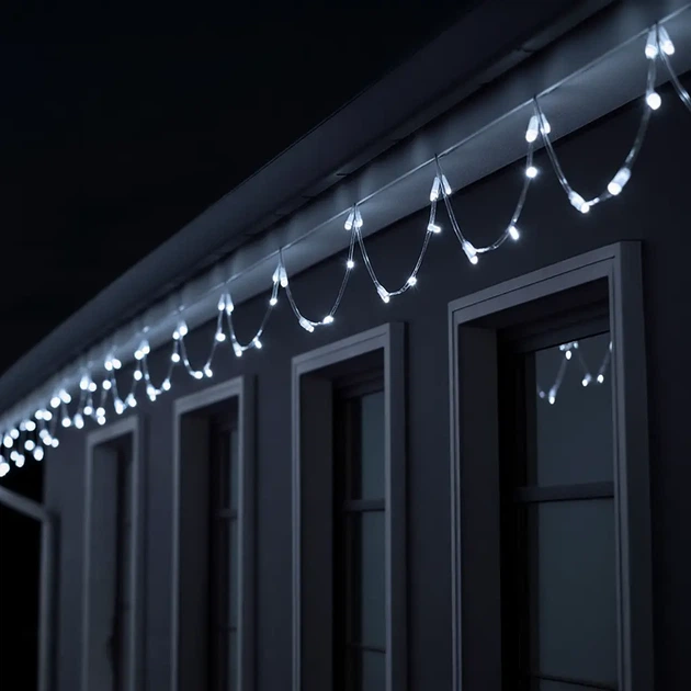Новорічна гірлянда нитка 18 м 180 LED Біле світло білий провід кімнатна гірлянда на ялинку - Фото 7 Новорічна гірлянда нитка 18 м 180 LED Біле світло білий провід кімнатна гірлянда на ялинку - зображення 7