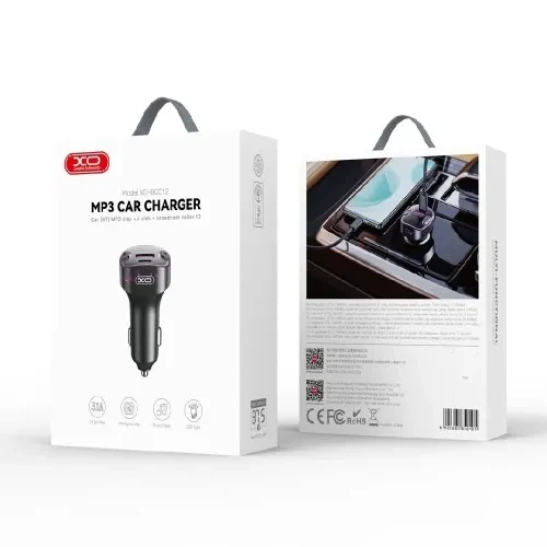 ФМ-Модулятор XO BCC12 Intelligent Bluetooth MP3+5V3.1A Чорний - Фото 2 ФМ-Модулятор XO BCC12 Intelligent Bluetooth MP3+5V3.1A Чорний - изображение 2