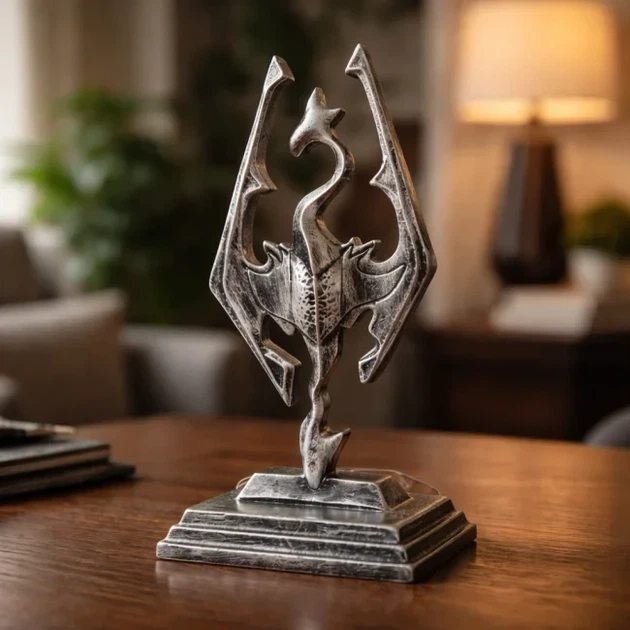 Статуэтка The Elder Scrolls Skyrim Дракон символ Скайрима декоративная фигурка для игровой зоны 15 см - изображение 6