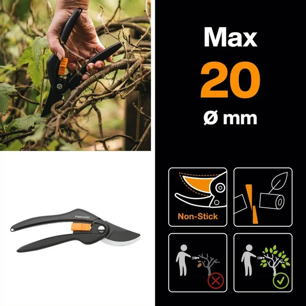 Секатор площинний Fiskars SingleStep P26 (1000567) - зображення 3