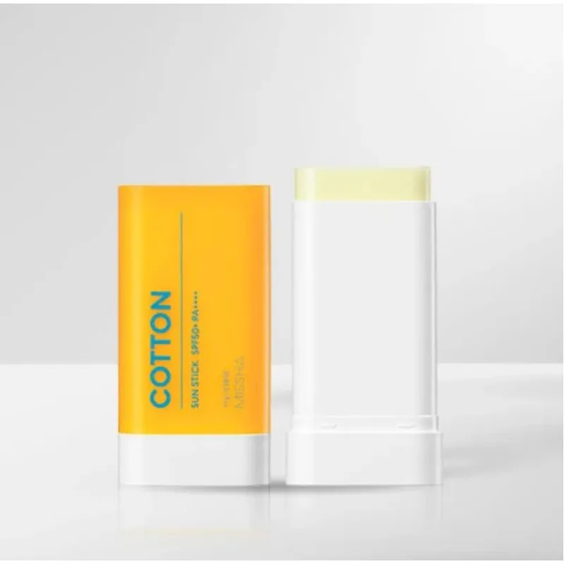 Сонцезахисний стік Missha Cotton Sun Stick SPF50+ PA++++ 17g — матовий захист та комфорт для шкіри - изображение 2
