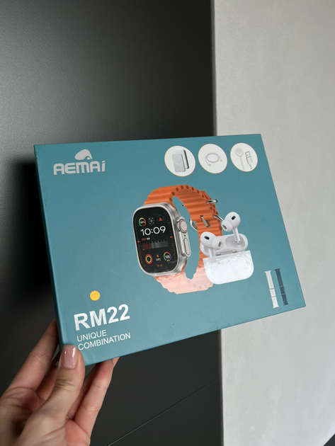 Набор 5 в 1 AEMAI RM22 со смарт-часами, беспроводными наушниками и Power Bank, зарядный комплект для телефона с магнитной зарядкой и кабелем - изображение 4