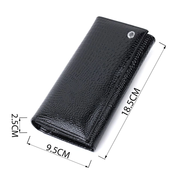 Женский кошелек из натуральной лакированной кожи ST Leather 22679 черный - изображение 3
