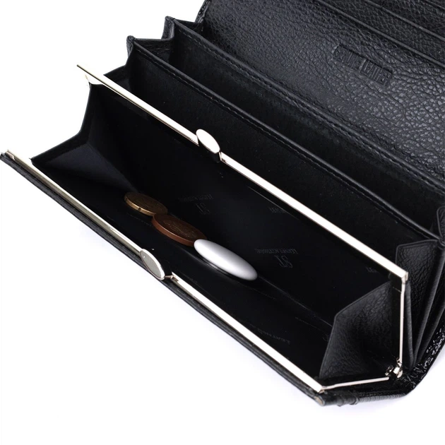 Женский кошелек из натуральной лакированной кожи ST Leather 22679 черный - изображение 9