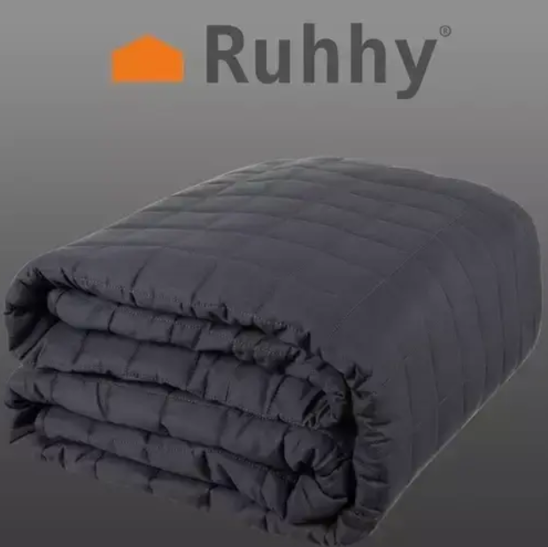 Гравитационное утяжеленное одеяло Ruhhy 6 кг 150x200 см серое Утяжеленные одеяла для релаксации - изображение 9