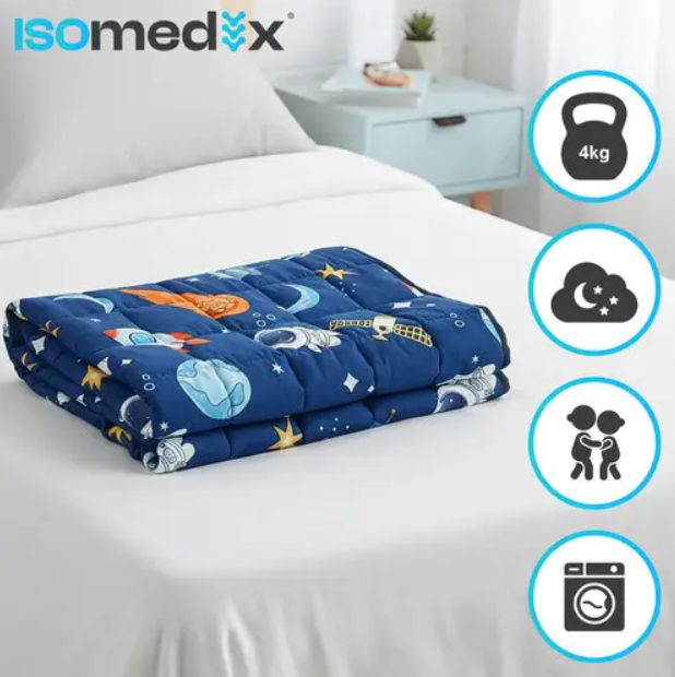 Сенсорное утяжеленное одеяло Isomedix 100x150 см 4 кг Одеяло для комфорта и сна - изображение 8