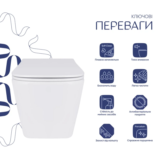 Унитаз подвесной Qtap Tern с сиденьем Soft-close QT17332303ASW - изображение 3
