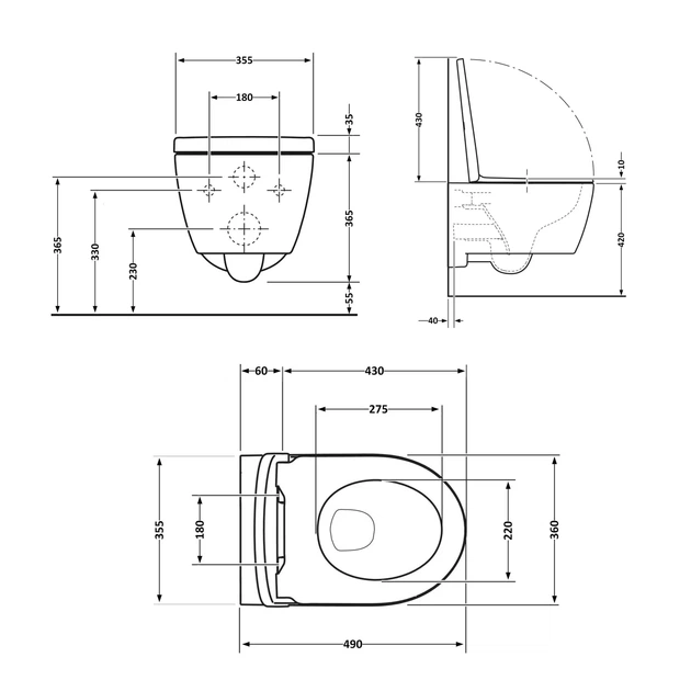 Унитаз подвесной Qtap Taurus безободочный с сиденьем Soft-close QT2433084EUQMB - изображение 2