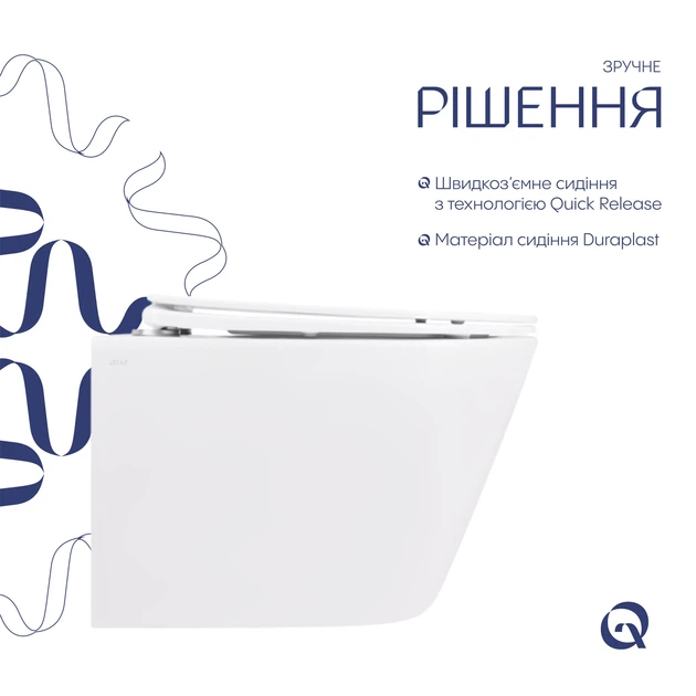 Унітаз підвісний Qtap Swan безобідковий з сідінням Soft-close QT16335178W - зображення 4