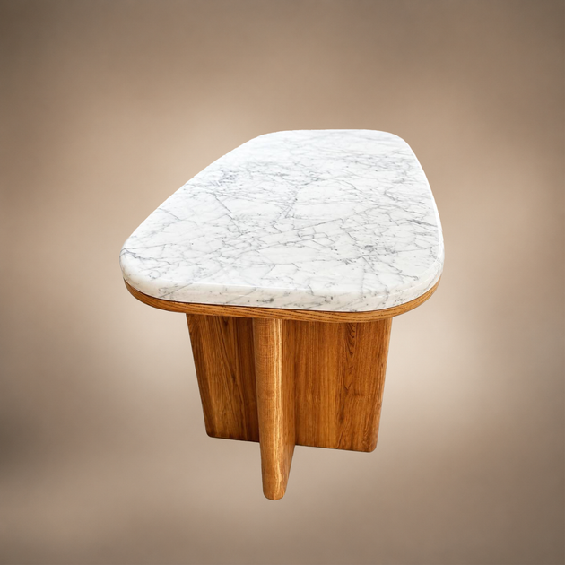 Обеденный стол STEL GROUP Bianco Carrara 155×80 см с мраморной столешницей и ножками из ясеня - изображение 5