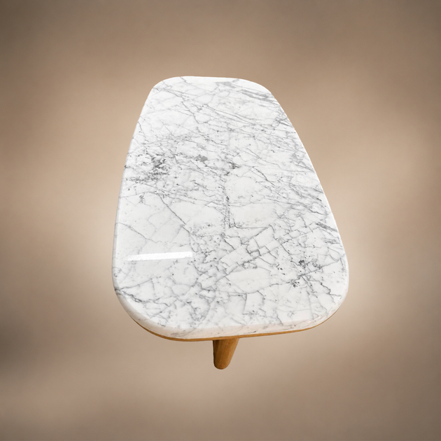 Обеденный стол STEL GROUP Bianco Carrara 155×80 см с мраморной столешницей и ножками из ясеня - изображение 7
